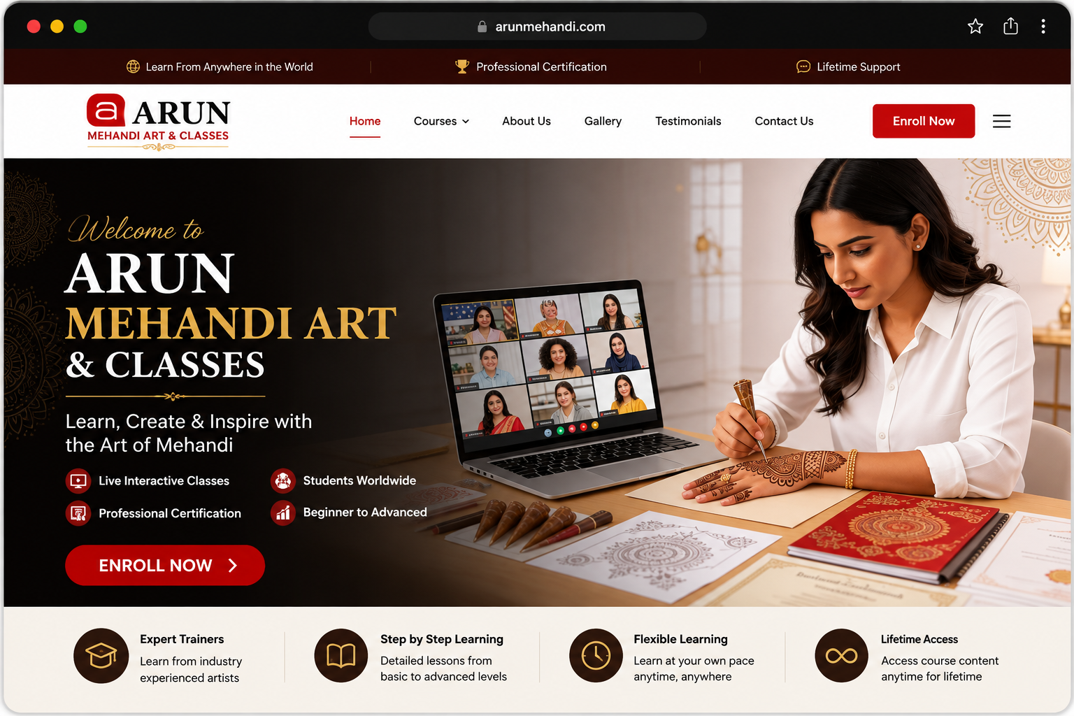 Arun Mehndi Art Website